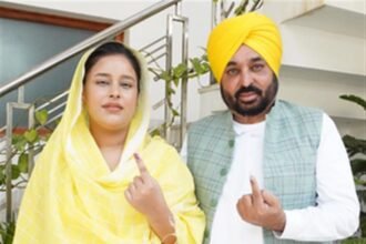 CM Mann with his wife Dr Gurpreet Kaur