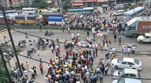 protest on the highway in Khanna